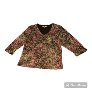 JM Collection XL Multicolor Long Sleeve Shirt